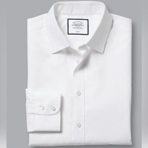 Charles Tyrwhitt Mens Slim Fit White Dress Shirt